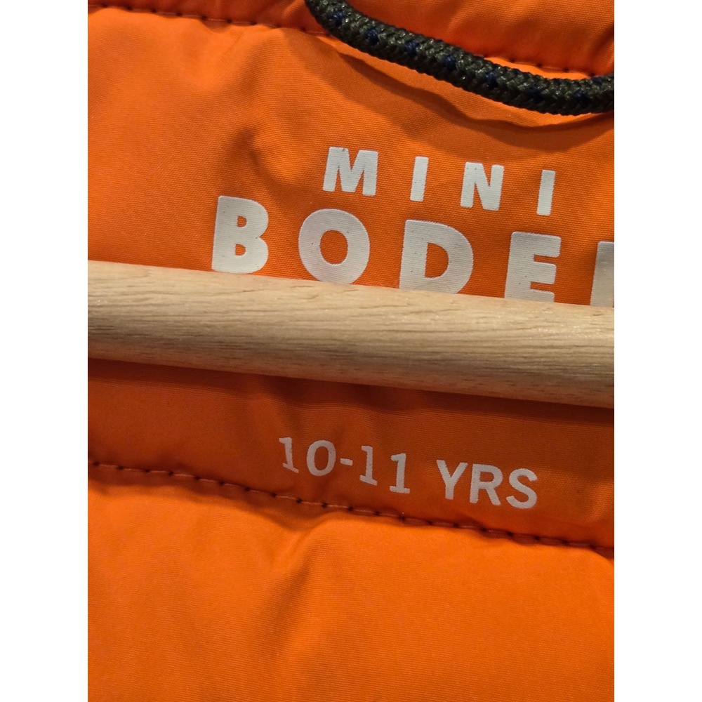 Mini Boden Kids Olive Green Packable Puffer Jacket Hooded Orange Zip 10-11 Years - Picture 8 of 11
